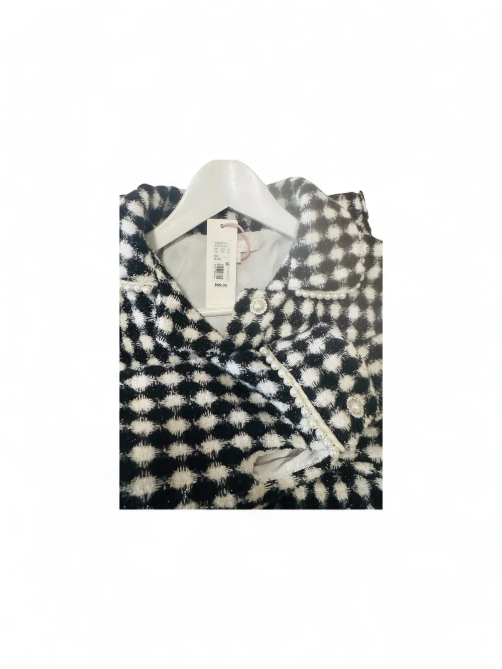 GB girls Black and White Checked Tweed Skirt & Jacket Set